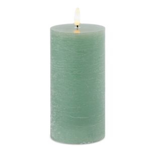 FIA Wick Candle GREEN (Set of 2) 3"D x 6"H Wax/Plastic 2 C Batteries Not Included
