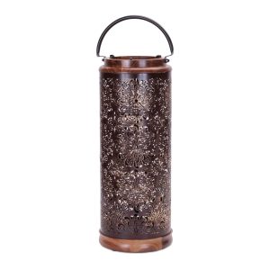 Lantern 7.5"D x 19"H Wood/Metal