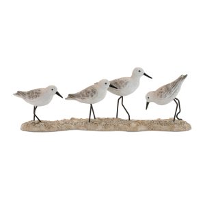Sea Birds on Beach (Set of 2) 12"L x 3.25"H Resin/Metal