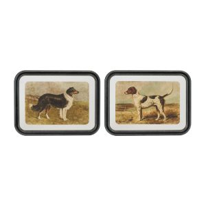 Framed Dog Print (Set of 2) 15.5"L x 11.75"H MDF/Wood/Paper