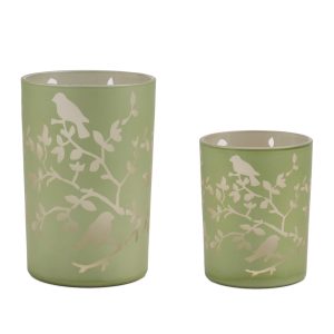 Candle Holder (Set of 2) 3.75"D x 5"H, 4.5"D x 7"H Glass