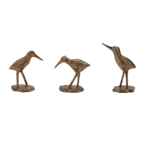 Bird (Set of 3) 4.25"H, 5"H, 6"H Resin