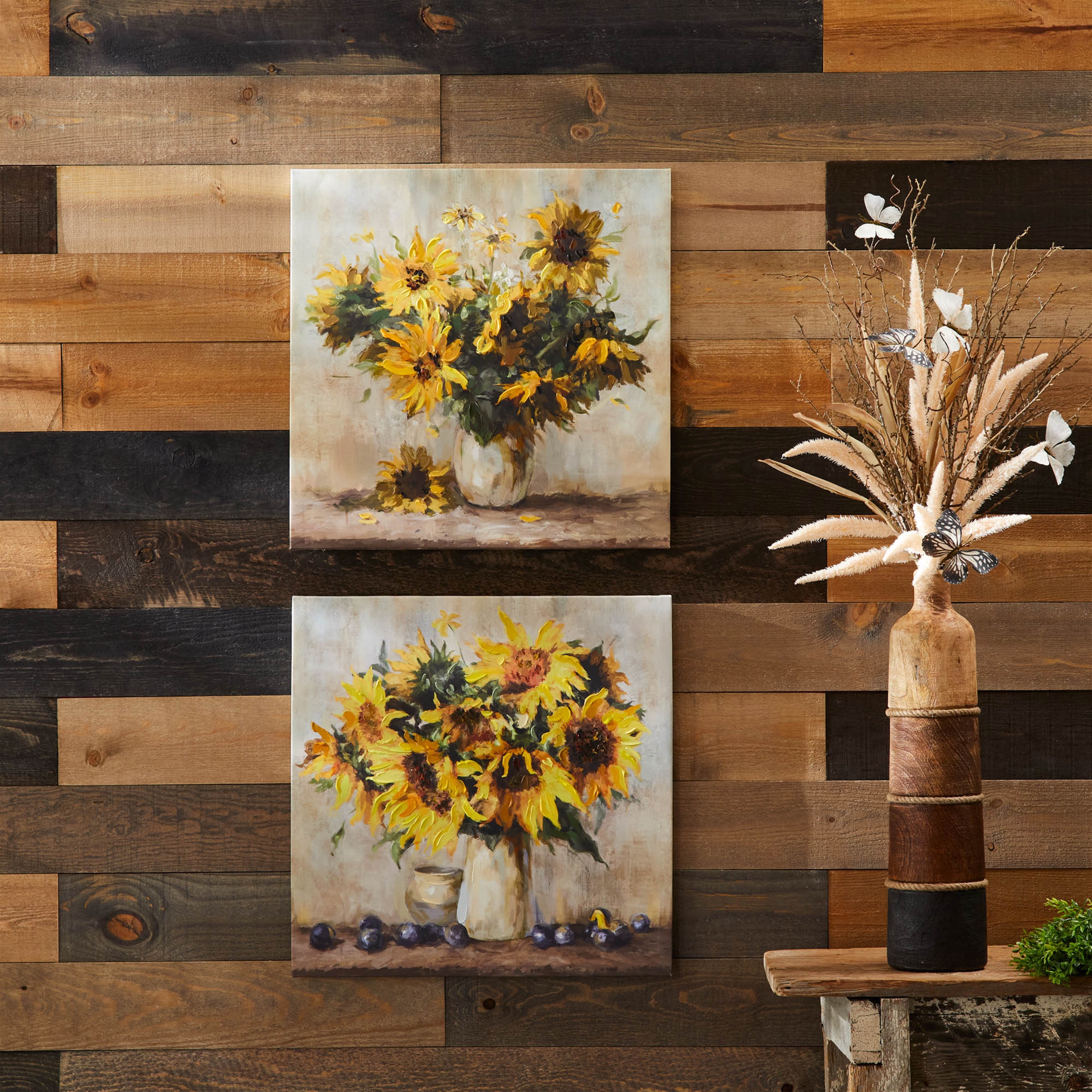 Sunflower Canvas (Set of 2) 23.5"SQ Canvas/MDF - Image 2
