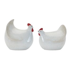 Chicken (Set of 4) 5"H x 6.5"H Terra Cotta
