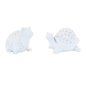 Frog and Turtle (Set of 2) 4.5"H, 5.25"H Resin