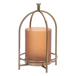 Candle Holder 7"D x 11.25"H Iron/Glass