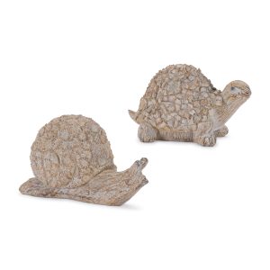 Turtle and Snail (Set of 2) 4"H Resin