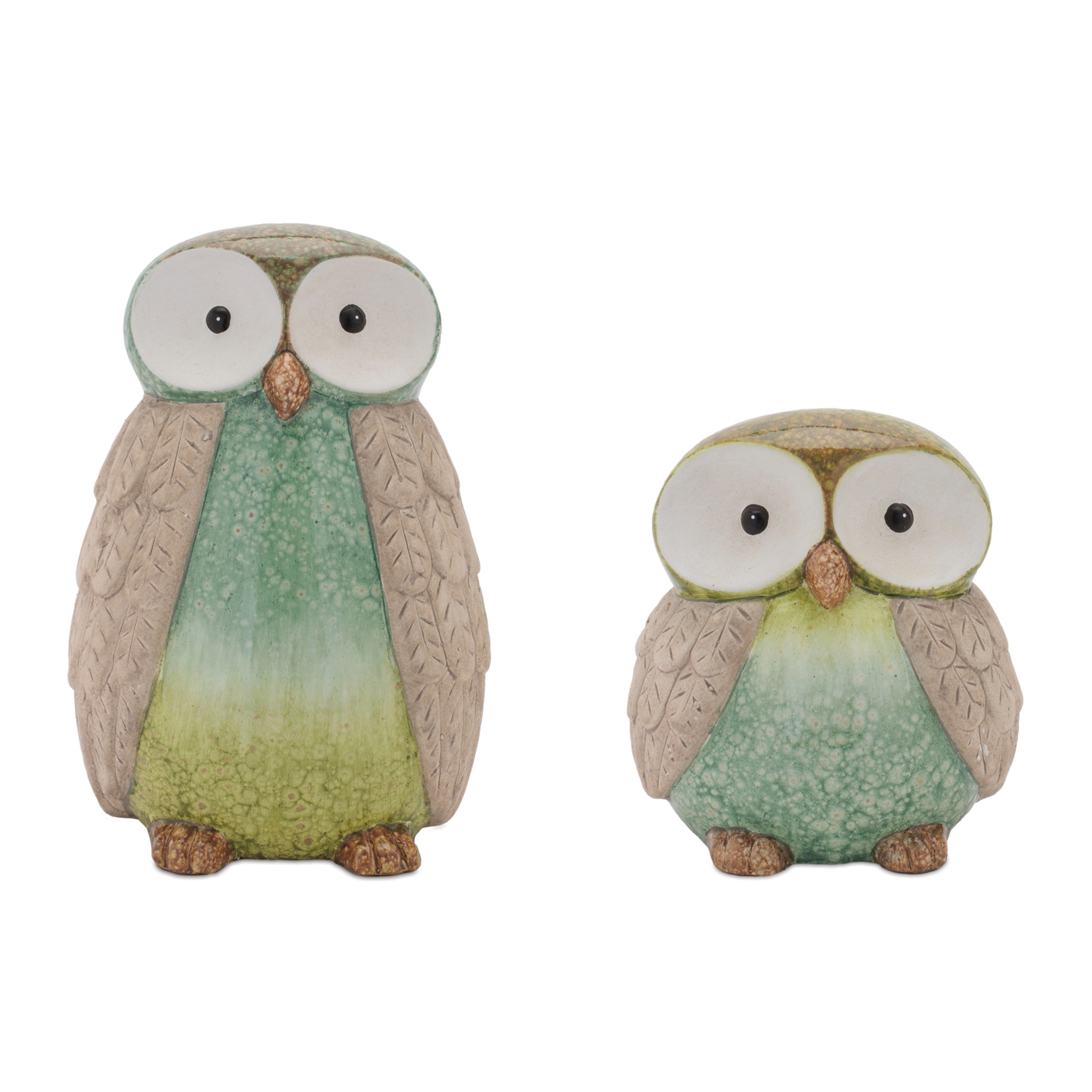 Owl (Set of 2) 6"H, 10"H Terra Cotta