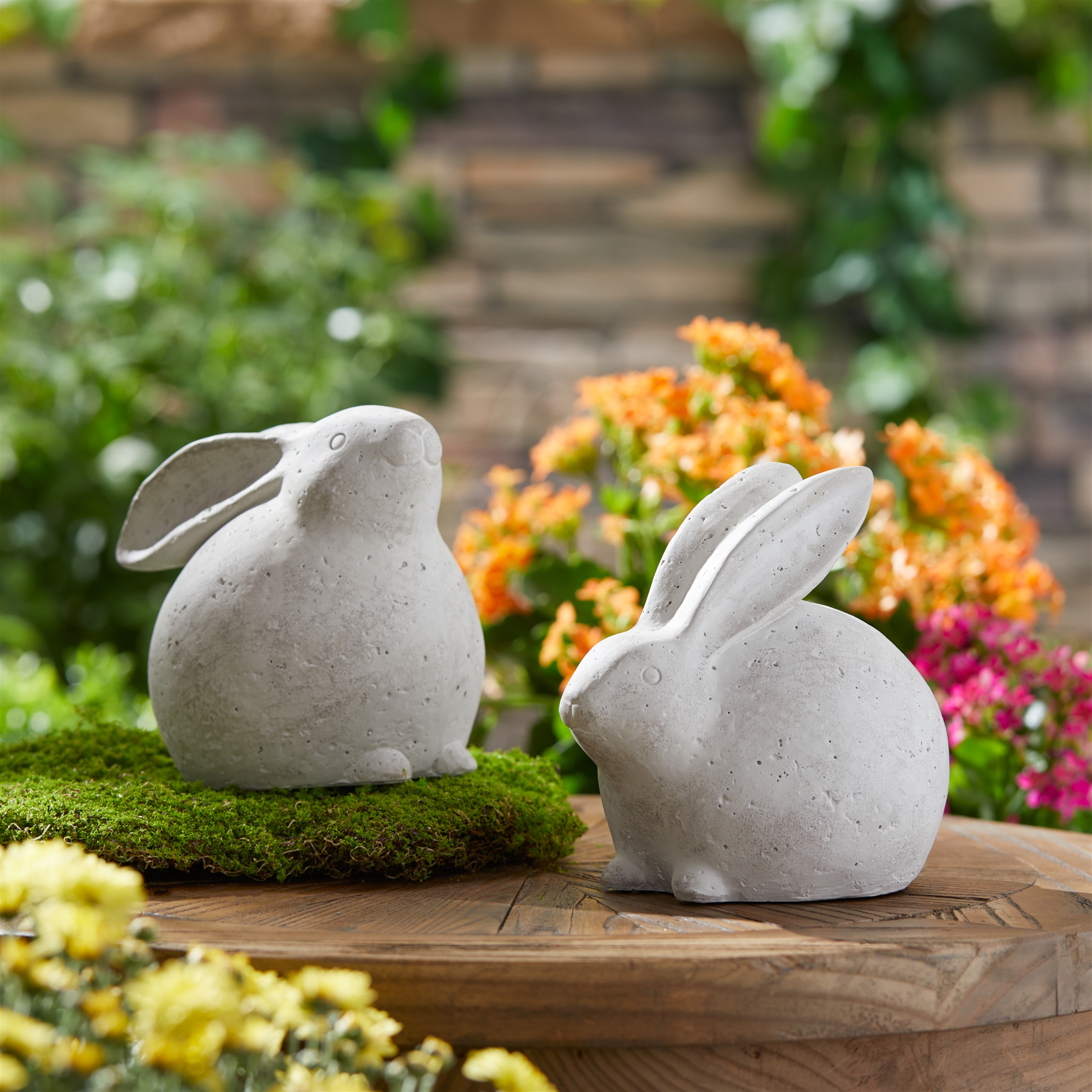 Rabbit (Set of 2) 5.25"H, 5.75"H Resin - Image 2