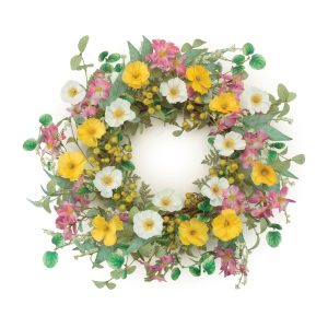 Mixed Floral Wreath 24"D Polyester