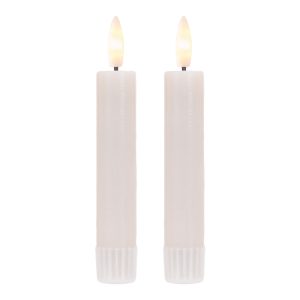 FIA Wick Taper Candle (Set of 4) CREAM 5"H Wax/Plastic 1 AAA Battery Not Included