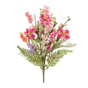 Mixed Floral Bush (Set of 2) 21"H Polyester