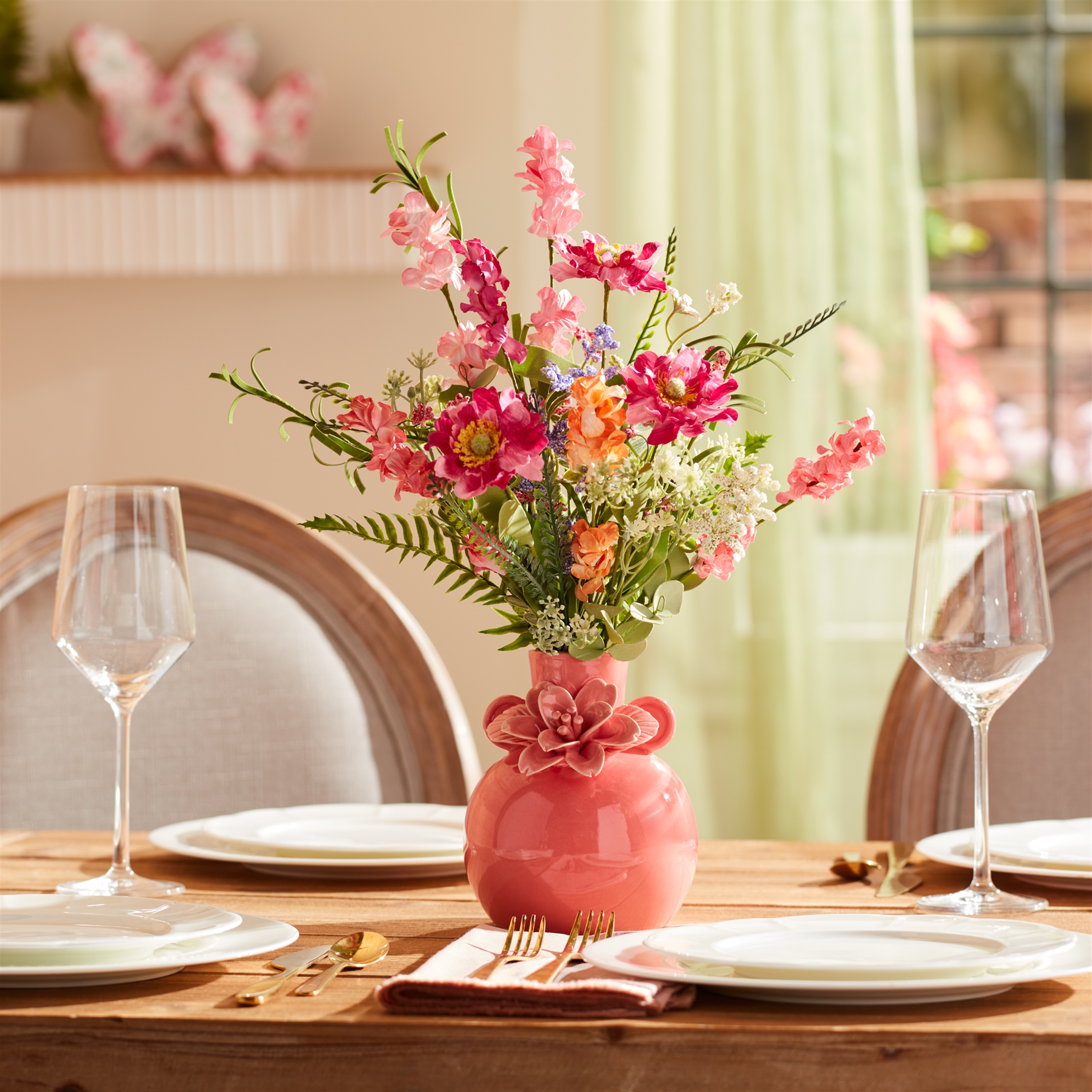 Mixed Floral Bush (Set of 2) 21"H Polyester - Image 2