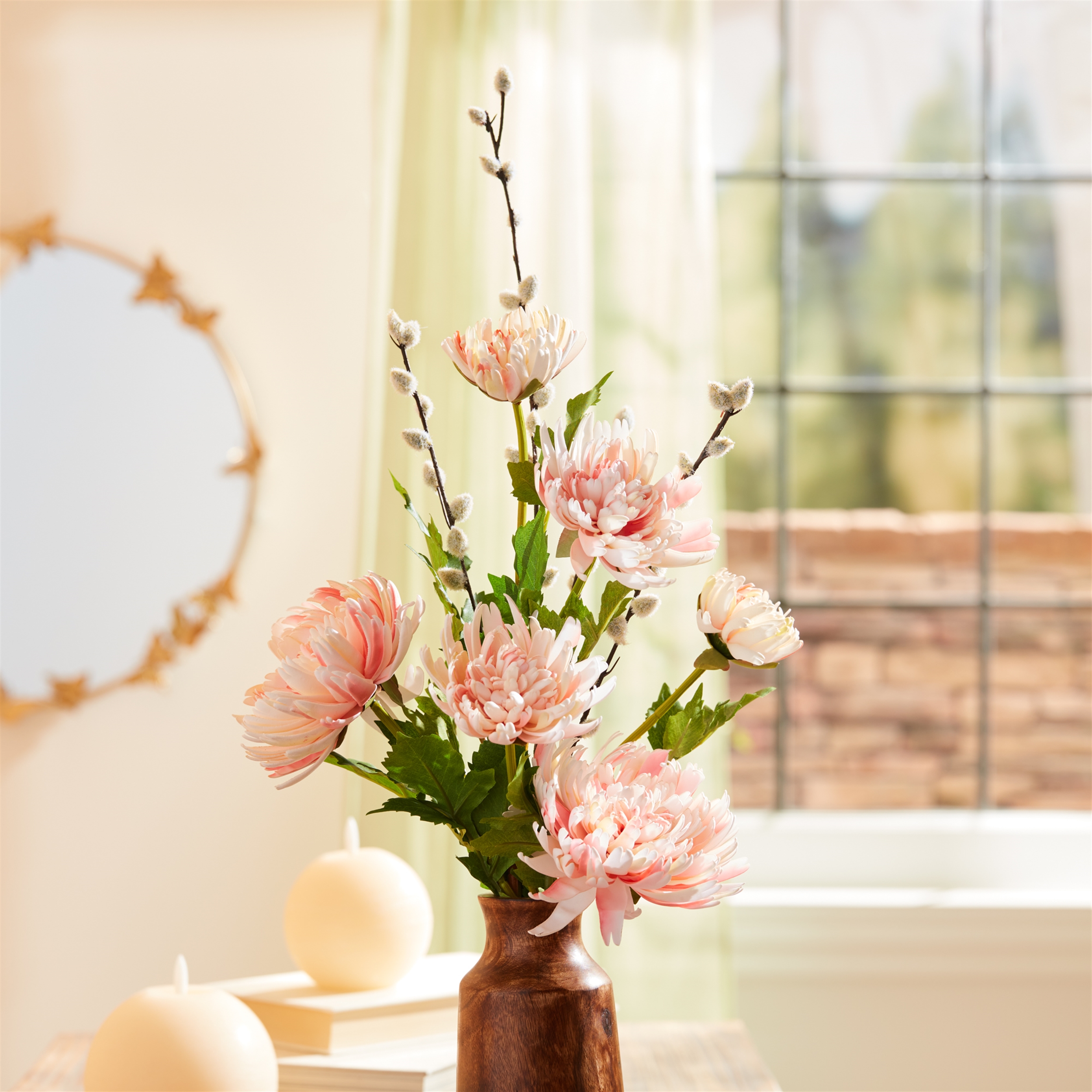 Mum Spray (Set of 4) 27.5"H Fabric - Image 2