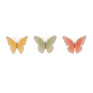 Butterfly (Set of 3) 6.75"L x 5.5"H, 7"L x 5.5"H, 7.25"L x 5.75"H Resin
