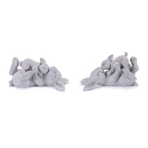 Rabbit w/Bunny (Set of 2) 11"L x 5.25"H, 11"L x 6.5"H Resin
