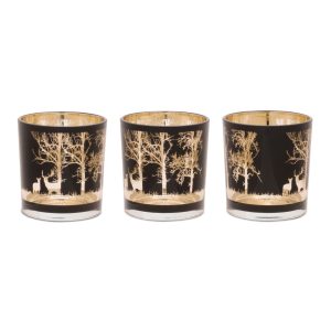 Mossy Oak Votive (Set of 3) 3"D x 3"H Glass