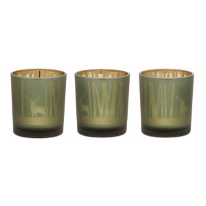 Mossy Oak Votive (Set of 3) 3"D x 3"H Glass