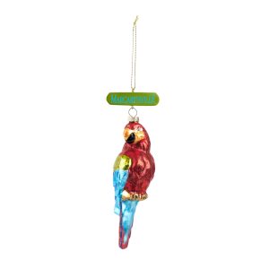 Margaritaville Parrot Ornament (Set of 6) 5.75"H Glass/Resin