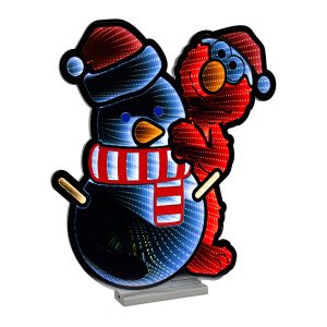 Sesame Street Elmo with Snowman Ekkolight 23"H Acrylic UL Plug