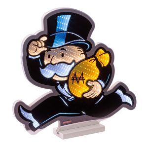 Hasbro Monopoly Man w/Cash Bag Ekkolight 16"H Acrylic UL Plug