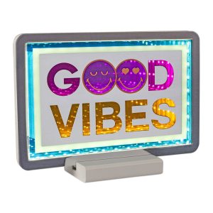 Smiley Good Vibes Ekkolight 9"L x 6.5"H Acrylic 3 AA Batteries Not Included/USB Cord Included