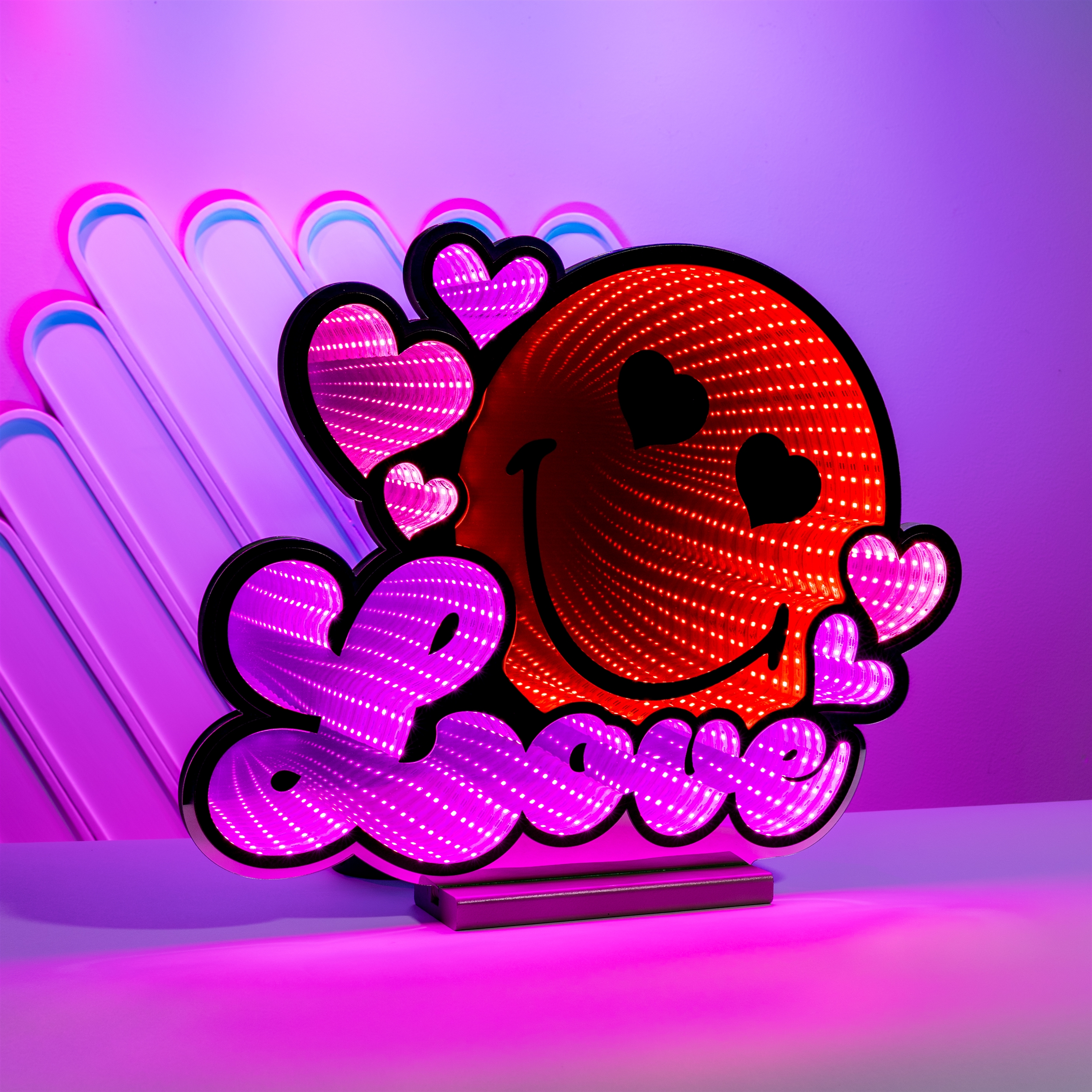 Smiley Love Heart Ekkolight 15"H Acrylic UL Plug - Image 2