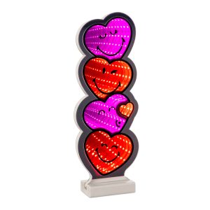 Smiley Heart Stack Ekkolight 12"H Acrylic UL Plug